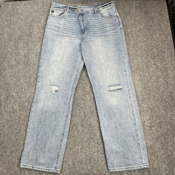 KanCan Jeans Size 15/31 Wanda Ultra High Rise 90s Straight Leg Distressed Cotton - Picture 2 of 10